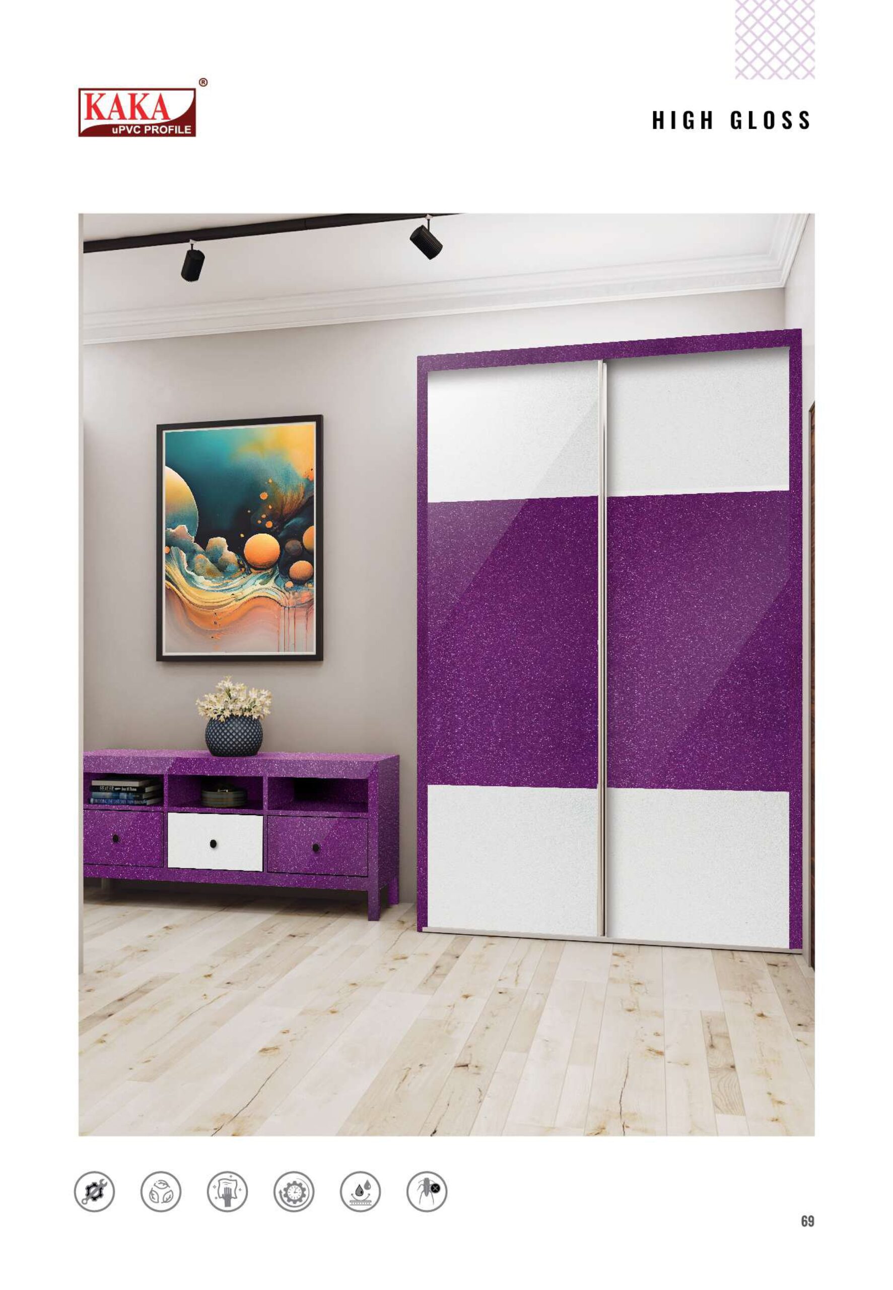 Kaka UPVC vivid Color Interiors - Glossy and Stone Gloss - Image 4